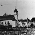 Squirrel Cove church and houses.  (MCR 17143)